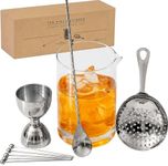 A Bar Above 10-Piece Stirred Cocktail Kit, Premium Crystal Mixing Glass Set for Home Bar, Includes Bar Spoon, Julep Strainer, Mixing Glass, Ideal for Martinis, Manhattans, Old Fashioneds, More
