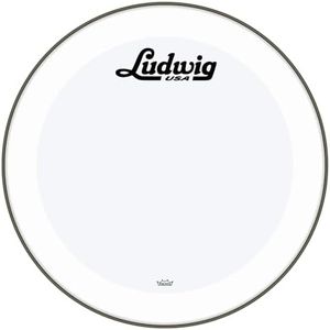 Ludwig Bass Drum Logo Head | 20" Powerstroke 3 Smooth White w/Script Logo | LW1220P3SWV