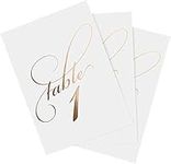 Bliss Collections Rose Gold Table Numbers 1-25 Plus Head Table Card - 4x6 Double-Sided Cards for Your Wedding, Reception, Anniversary, Birthday Party or Celebration, Black Font, White Card Stock