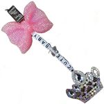 Personalised pram charm in multi colors Boys Girls with shiny bow