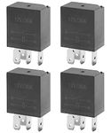 AOCISKA 4 Packs 30A Starter Relay,4 Pin 12V Relay,Multi-Purpose Automotive Relay Black Starter Relay Car Heavy Duty Standard Relay,Automotive Replacement Accessories for Car Motor