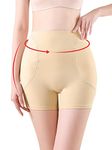 Butt and Hip Pad Enhancer Panties Seamless Fix Padded Buttock Control Boyshort. (3XL, Beige)