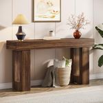 Tribesigns 63-Inch Long Console Table, Wooden Rectangular Sofa Table Behind The Couch, Farmhouse Entryway Table for Entrance, Hallway, Living Room (Rustic Brown)