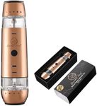 2 in 1 Electric Salt and Pepper Grinder Set, Rechargeable with USB-C, Automatic Battery Operated Salt and Pepper Shakers, Pepper Mill Grinder with Adjustable Coarseness, Rose Gold Gourmet Easy