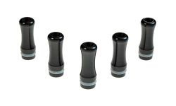 Armerah Baton 510 Drip Tip eCig Mouthpiece Short/Narrow POM Thermoplastic 5 Pack Black