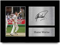 HWC Trading A4 Shane Warne Gifts Printed Signed Autograph Picture for Cricket Memorabilia Fans - A4