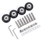 OwnMy 40 x 18mm Luggage Suitcase Replacement Wheels, Rubber Swivel Caster Wheels Bearings Repair Kits, Set of 4