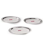 HAZEL Stainless Steel Cover Lid With Holes | Steel Cover Lids For Utensils | Steel Cover Hole Chiba For Tope, Kadhai, Pan, Pots, Set Of 3, 21.2,22.3,24.2 Cm, Silver