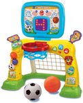 VTech 3-in-1 Sports Centre, Baby Interactive Toy with Colours and Sounds, Learning with Role-Play, Suitable for Baby Boys & Girls from 12 to 36 Months (Yellow/Blue), English Version, 66x58x44 cm