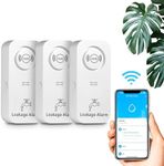 WiFi Water Detector Water Alarm (2.4G WiFi), 90dB Water Sensor Alarm and App Alarm, Wireless Water Alarm for Pipes, Bedroom, Kitchen, Bathroom, Basement (Pack of 3)