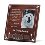 ALBK Personalized Dog Memorial Gifts for Loss Of Dog - Pet Picture Memorial Frame, Dog Memorial Picture Frame with Collar Holder, Pet Collar Keepsake Frame, Remembrance Sympathy Dog or Cat