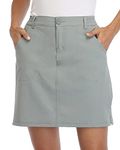 WILLIT Women's Skorts Golf Casual Skort Skirts UPF 50+ Quick Dry Zip Pockets Outdoor Hiking Gray L