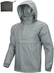 Outdoor Ventures Men's Rain Jacket Waterproof Lightweight Packable Rain Pullover for Hiking Golf Running