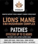 Lions Mane 5 in 1 Mushroom Complex Transdermal Patches – 60 Patches for Cognitive Support, Focus, and Immune Health | High Absorption, Like Capsules and Powder, Easy to Use, Long-Lasting