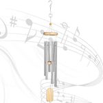 KIKISML Wind Chime, Classic Wind Chimes for Outdoor Indoor Decor Smooth Melodic Tones Chime for Garden Patio Balcony and Home - 29 Inch with 6 Tubes & DIY Pendants for Outdoor Garden Patio Decor, Wooden