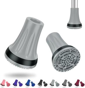 supregear Crutch Tips, 7/8 inch Heavy Duty Rubber Replacement for Crutches, Anti-Slip Thickened Feet Cap Walking Cane Tips, Safety Durable Accessories for Seniors Elderly (Set of 2), Light Grey