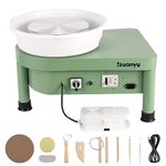 Huanyu Pottery Wheel Ceramic Machine 10" with Foot Pedal, Electric Pottery Machine with Detachable Basin for Pottery Studio/Home Pottery DIY/Pottery Training School Christmas