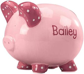 Custom Kid's Font Piggy Bank - Pink