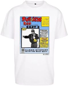 Mister Tee Eazy-E Rap Magazine Oversize Short Sleeve T-Shirt for Men, Large, White