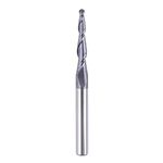 SpeTool Ball Nose Tapered End Mill 1/4 inch Shank with 3mm Diamter (1.5mm Radius) Ball CNC Engraving Bits 3.02Deg HRC55 TiAlN Coated for 3D and 2D Wood Acrylic Carving