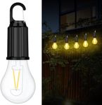 Defrko Rechargeable Camping Lights, Waterproof Led Hanging Tent Bulb With Usb Cable, 3 Lighting Modes Lantern Lamp For Hiking, Emergency, Household, Car Repairing (1Pc Lightsblack,White)