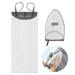 DSVENROLY Over The Door Ironing Board with Garment Steamer Ironing Gloves, Heat Resistant Iron Steamer Stand with Garment Steamer Mitt, Vertical Over Door Ironing Mat with Anti Steam Glove