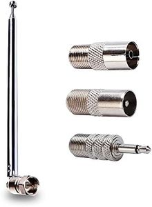 VooGenzek FM Radio Antenna, 7 Sections Telescopic Antenna Replacement, 75 Ohm Unbal Telescopic Antenna Indoor Antenna with F Connector and 2 IEC Coaxial Coupling Adapters, Compatible with Yamaha Denon Onkyo Pioneer