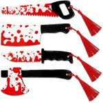 Tuitessine Blood Splatter Knife Halloween Bookmarks Acrylic Book Markers for Horror Creepy Crime Book Lovers Halloween Holiday Gift Ideas, Set of 4