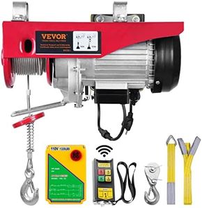 VEVOR 1320lbs Electric Hoist with Wireless Remote Control,110v Electric Hoist with Remote Control, 40ft/20ft Lifting Height & Pure Copper Motor, for Garage Warehouse Factory