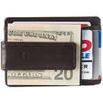 alpine swiss Harper Mens RFID Money Clip Wallet Minimalist Slim ID Card Holder Front Pocket Wallet Leather Brown