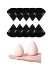 10 Pieces Face Powder Puff with 2 Foundation Blending Makeup Sponge, Soft Makeup Puff, Triangle, Makeup Sponge for Loose Powder Body Powder Beauty Makeup Tools, Black