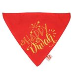 Lana Paws Adjustable & Comfortable Happy Diwali Dog Bandana Scarf, M-L