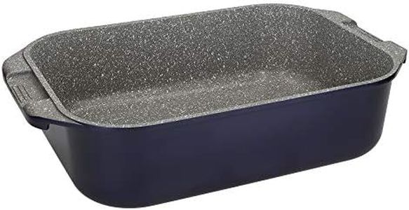 MasterClass Deep Cast Aluminium Roasting Tin, Lightweight Roasting Tray with Handles, Oven and Induction Safe, 41 x 26 cm, Metallic Blue