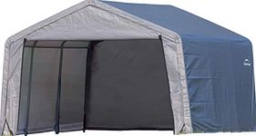 ShelterLogic Shed-in-a-Box with Auger Anchors, Peak, Gray