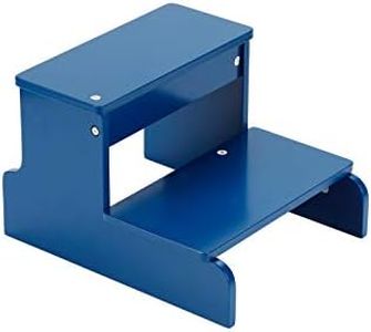 BirdRock Home Wooden Step Stool - Navy Blue – Decorative - Strong Sturdy Wood 2 Steps - Step Helper for Kitchen Sink – Bathroom Toilet Stepping – Lightweight Construction