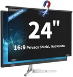 Magnetic 24 Inch Computer Privacy Screen for 16:9 Widescreen Monitor, Removable Hanging Anti-Blue Light Computer Screen Privacy Panel, Anti-UV Magnetic Attachment Computer Monitor Privacy Screen