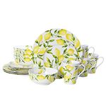 Mikasa Lemons 16-Piece Dinnerware Set, Service for 4, Multicolor