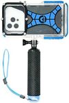 ProShot Dive 2.0 - Underwater housing for iPhone Rated to 130 feet. Underwater Camera housing Compatible with All iPhones. Waterproof case for Diving and Snorkeling. (Black/Blue)