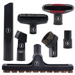 ANBOO Set of 7 32mm and 35mm Brushes for Henry Hoover Attachments Include Floor Brush, PP Hair Combination Brush, Long Flat Suction, Horse Hair Round Brush, 2 in 1, Sofa Suction, Adapter