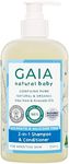 GAIA Natural Baby 2in1 Shampoo & Conditioner | 96% Natural Origin | Sensitive Skin formula | organic Avocado Oil | organic Chamomile | Silicone Free | Sulphate Free | Australian Made - 500mL