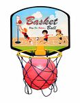 Iyaan Basket Ball kit Set with Ring for Kids Playing Indoor Outdoor Basket Ball Hanging Board with Small Basket Ball