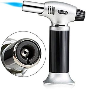 Raxter Blow Torch Lighter with Adjustable Flame & Safety Lock, Refillable Butane Gas Blowtorch, Kitchen Blow Torch for Cooking, Baking, Creme Brulee, Camping, BBQ Crafts -(Butane Gas Not Included)