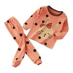 Girls Boys Toddler Soft Pajamas Toddler Cartoon Prints Long Sleeve Kid Sleepwear Sets Winter Set Baby Boy (B2-Orange, 18-24 Months)