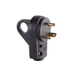 Veepeak 30 Amp RV Plug Male End Replacement TT-30P Heavy Duty 125V 30A Rated cETL Listed 3 Prong Electrical Power Connector with Easy to Grip Handle