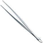 HINMAY 12-Inch Multipurpose Tweezer Food Tongs Stainless Steel Steak Clip BBQ Long Tweezer Tongs