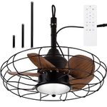 NORFOLK Outdoor Ceiling Fans with Light, 20'' Wet Rated 2024 Updated IP45 Gazebo Fan, Plug in and Waterproof for Patios, Pergola, Remote Control, Hanging with Hook