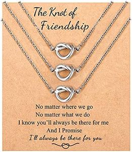 Sincere 2/3 PCS Best Friend Necklaces Forever Love Knot Infinity Matching Friendship Necklaces Jewelry Long Distance Birthday Christmas Bridesmaid Gifts for Girls Women Sisters, Stainless Steel