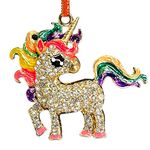 JUESMOS Unicorn Ornaments for Christmas Tree 2023 Metal Unicorn Christmas Ornaments for Kids Girls Sisters Women Rainbow Unicorn Christmas Hanging Decorations Christmas Party Supplies Gifts