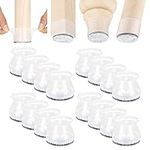 Aneaseit Chair Leg Floor Protectors - 2" x 16 pcs Crystal - Felt Bottom Soft Silicone Protector Pads for Furniture Feet & Hardwood Floors - Large