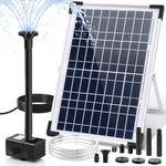 DDcafor Solar Water Fountain Pump 12W Solar Water Pump for Fountain Solar Powered Bird Bath Water Fountain with 6 Nozzles Solar Fountain for Small Pond,Fish Tank,Outdoor Garden Water Feature